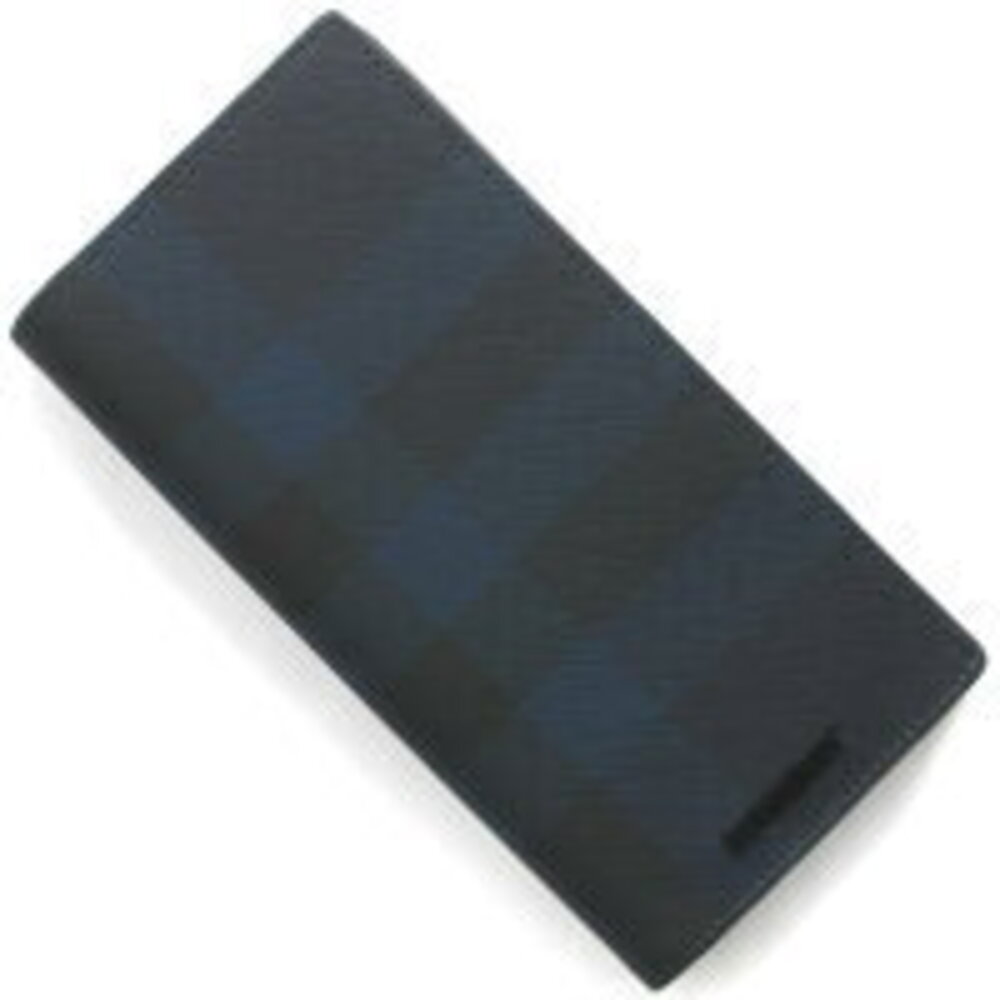 Burberry NCE Check Cavendish Wallet Blue Long Navy - Picture 2 of 5